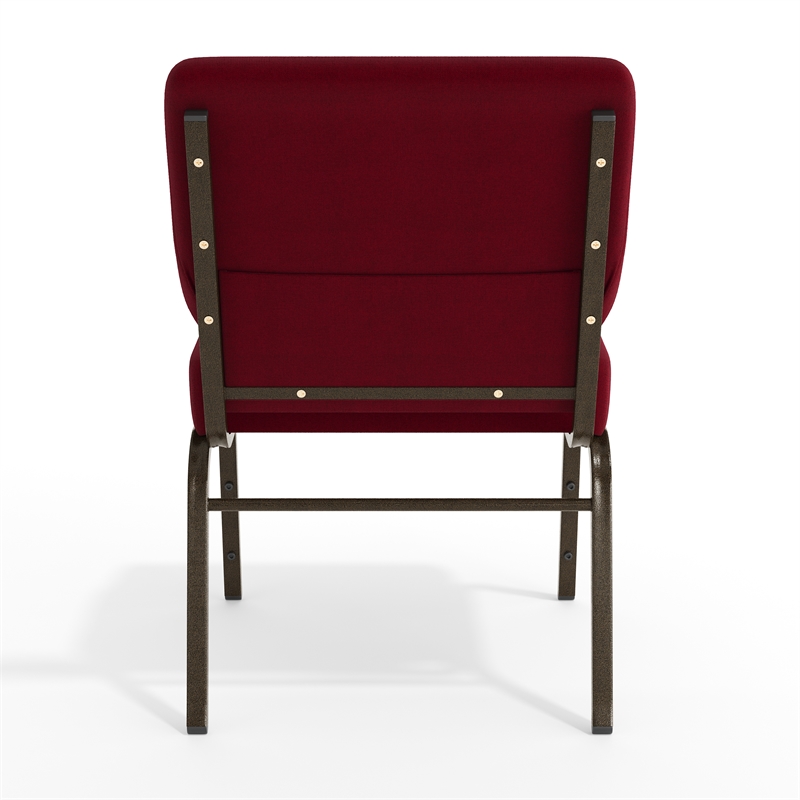 Flash Furniture Hercules Church Stacking Chair in Gold and Burgundy