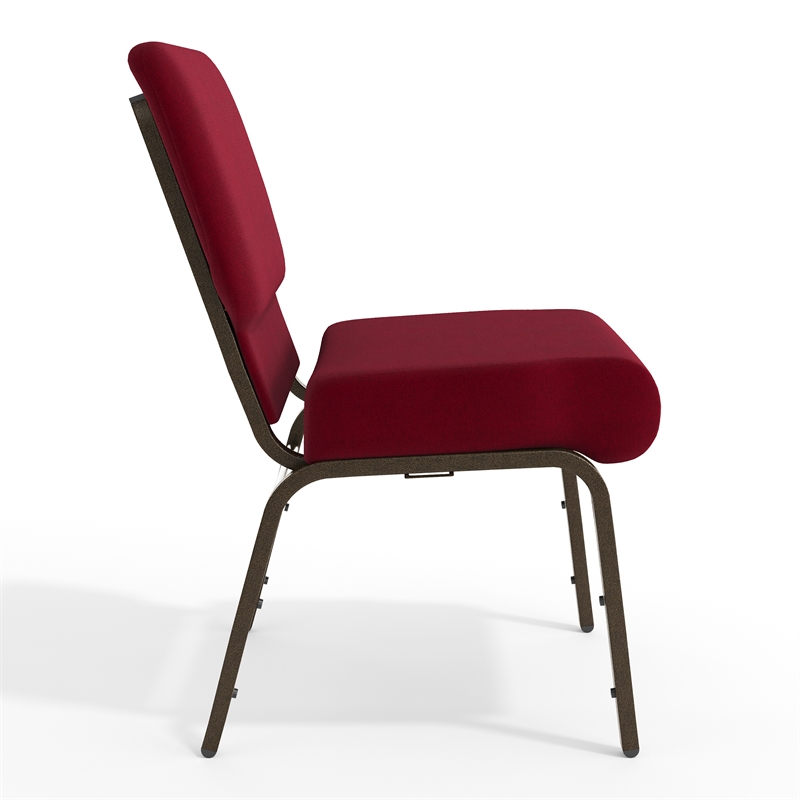 Flash Furniture Hercules Church Stacking Chair in Gold and Burgundy
