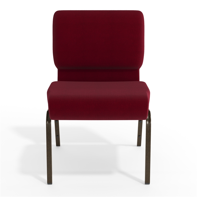 Flash Furniture Hercules Church Stacking Chair in Gold and Burgundy