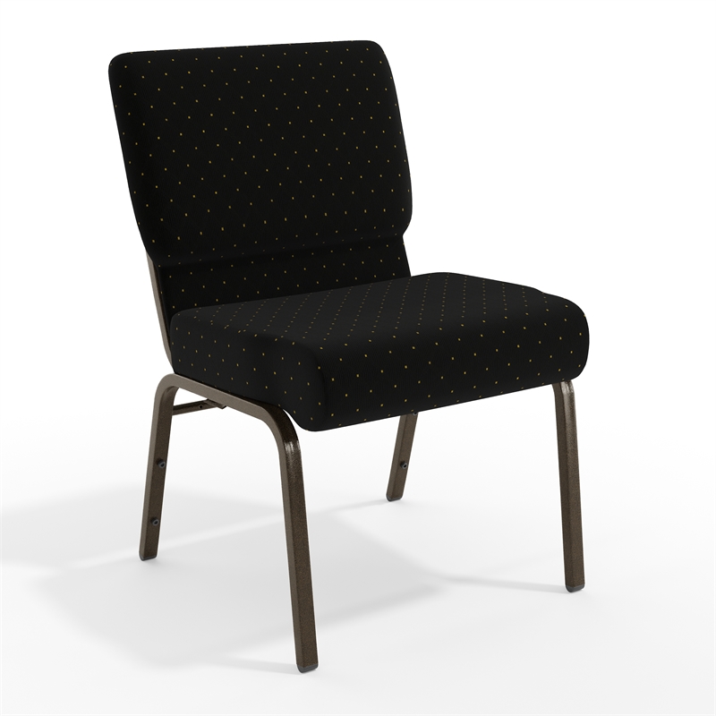 Flash Furniture Hercules Dotted Church Stacking Guest Chair in Black