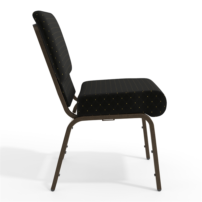 Flash Furniture Hercules Dotted Church Stacking Guest Chair in Black