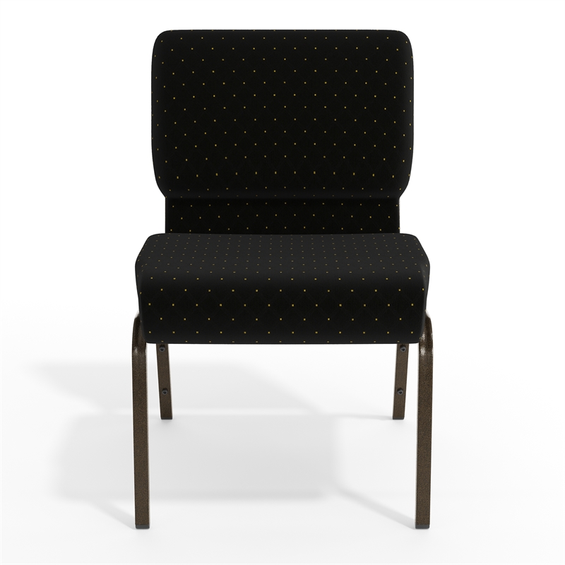 Flash Furniture Hercules Dotted Church Stacking Guest Chair in Black
