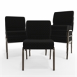 Flash Furniture Hercules Dotted Church Stacking Guest Chair in Black