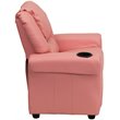 Flash Furniture Vinyl Recliner with Cup Holder and Headrest in Pink