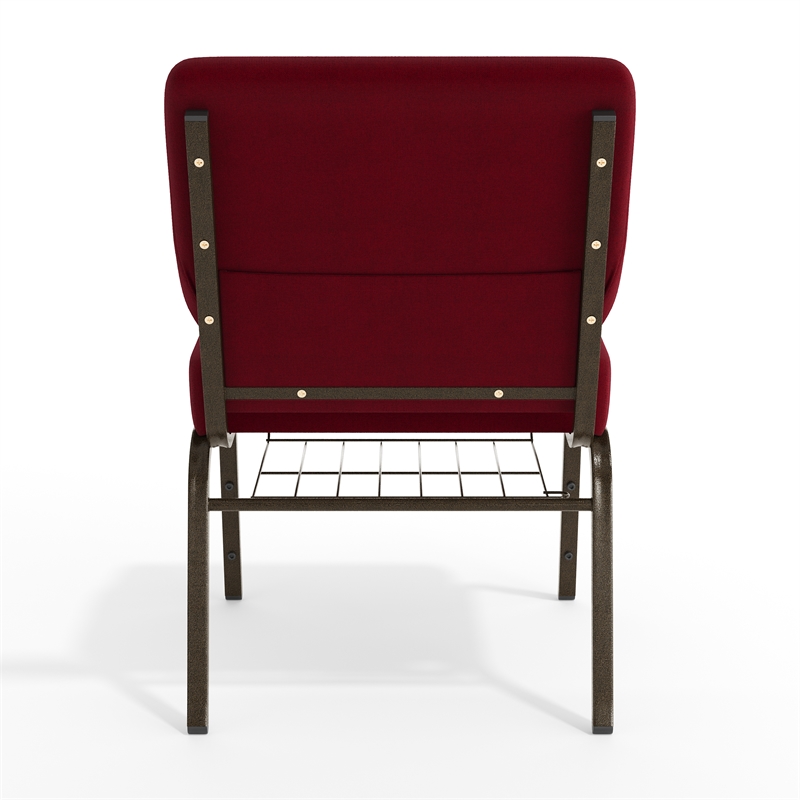 Flash Furniture Hercules Church Stacking Chair in Burgundy and Gold