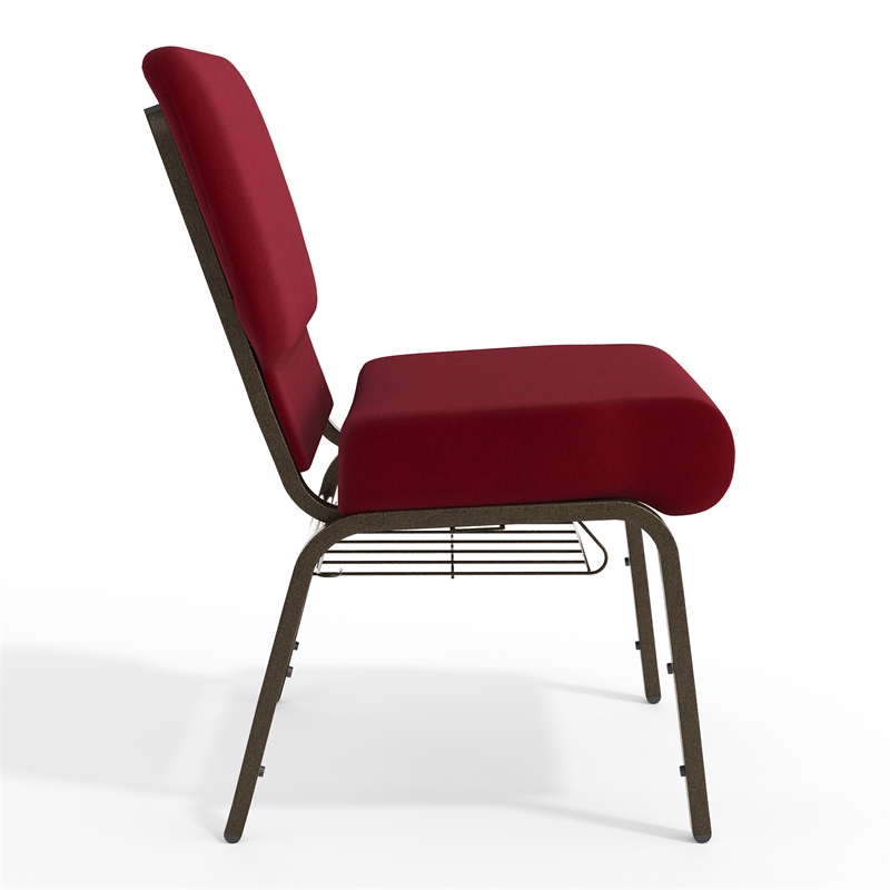 Flash Furniture Hercules Church Stacking Chair in Burgundy and Gold