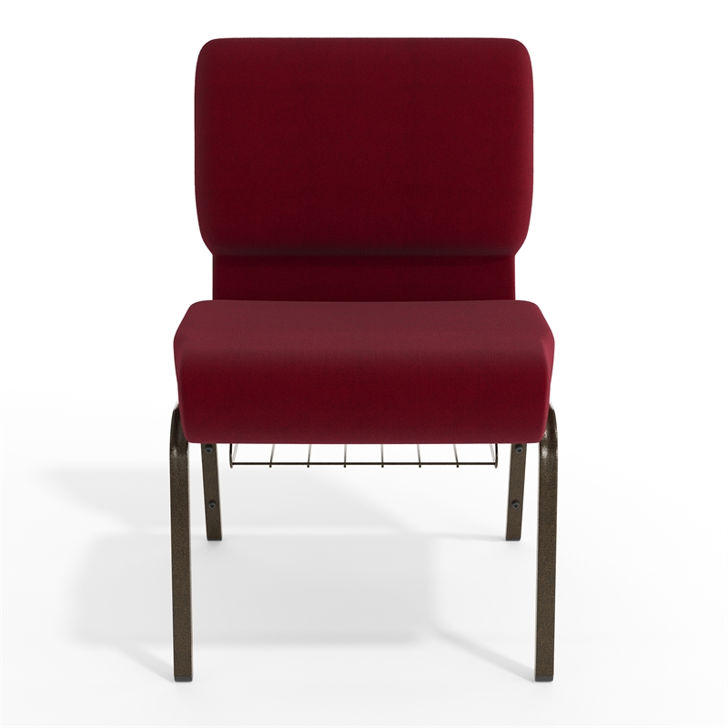 Flash Furniture Hercules Church Stacking Chair in Burgundy and Gold