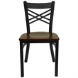 Flash Furniture Hercules Black Back Metal Dining Chair in Mahogany