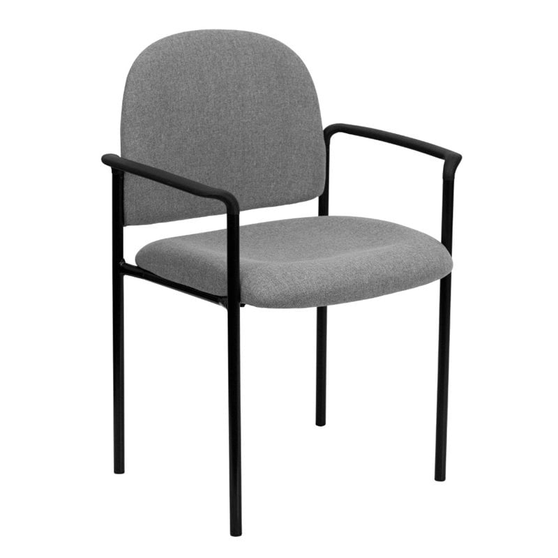 Flash Furniture Stackable Side Guest Chair in Gray