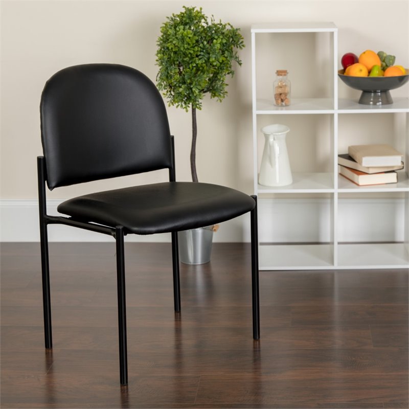 Flash Furniture Stacking Side Stacking Chair in Black