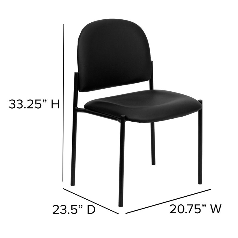 Flash Furniture Stacking Side Stacking Chair in Black