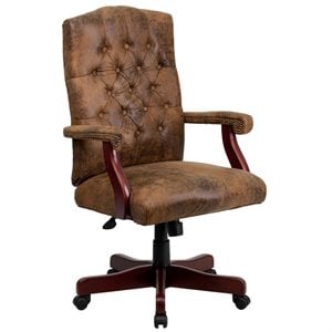 Flash Furniture Classic Executive Office Chair in Bomber Brown
