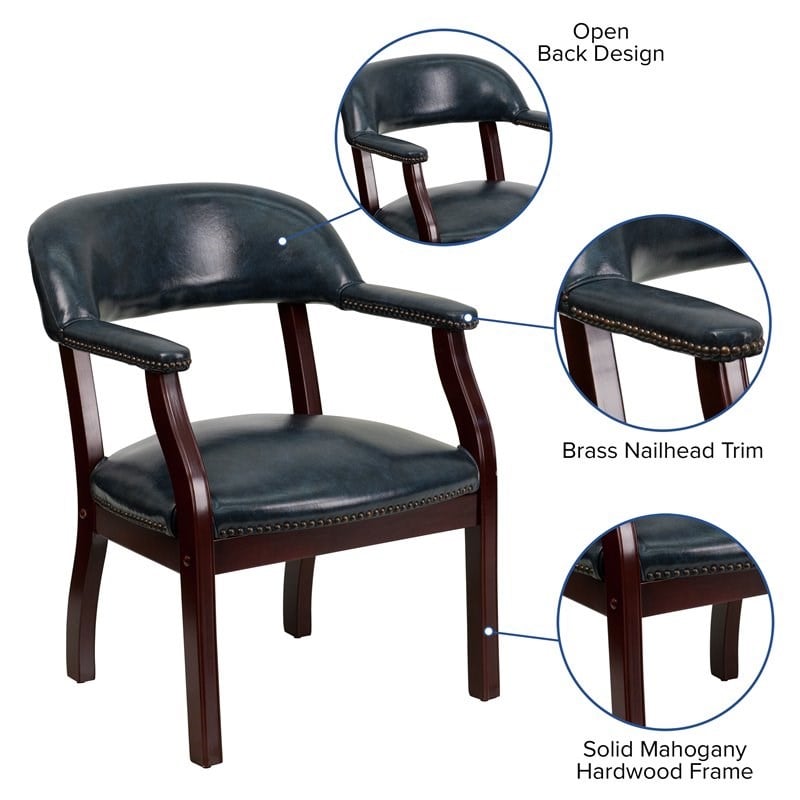 Flash Furniture Luxurious Conference Guest Chair in Navy