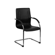 Flash Furniture Side Guest Chair in Black with Chrome Sled Base