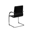 Flash Furniture Side Guest Chair in Black with Chrome Sled Base