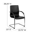 Flash Furniture Side Guest Chair in Black with Chrome Sled Base