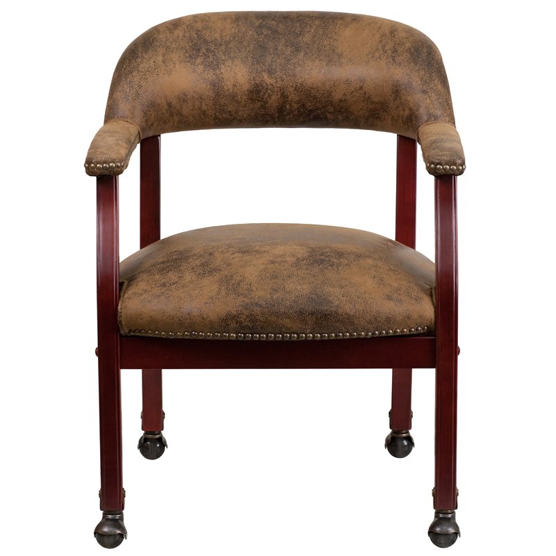 Flash Furniture Bomber Jacket Conference Guest Chair in Brown