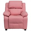 Flash Furniture Storage Arms Vinyl Upholstered Kids Recliner in Pink