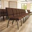 Flash Furniture Hercules Church Stacking Guest Chair in Brown and Gold