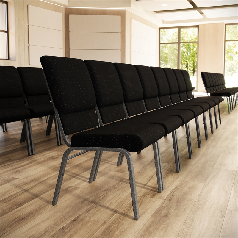 Flash Furniture Hercules Series Church Stacking Guest Chair in Black