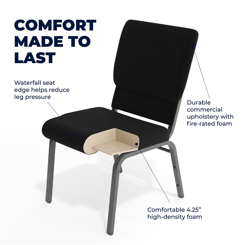 Flash Furniture Hercules Series Church Stacking Guest Chair in Black