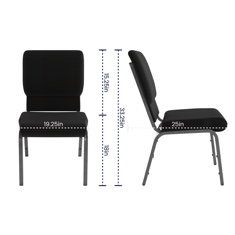 Flash Furniture Hercules Series Church Stacking Guest Chair in Black