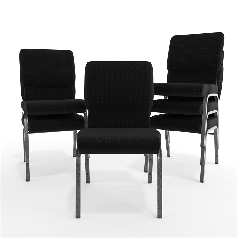 Flash Furniture Hercules Series Church Stacking Guest Chair in Black