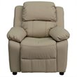 Flash Furniture Storage Arms Vinyl Upholstered Kids Recliner in Beige