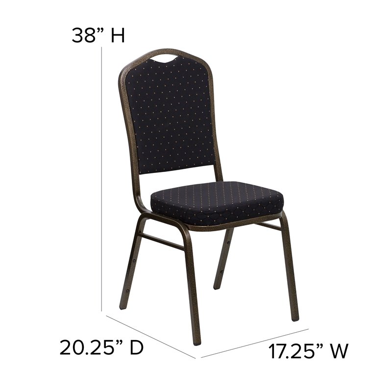 Flash Furniture Hercules Crown Back Banquet Stacking Chair in Black