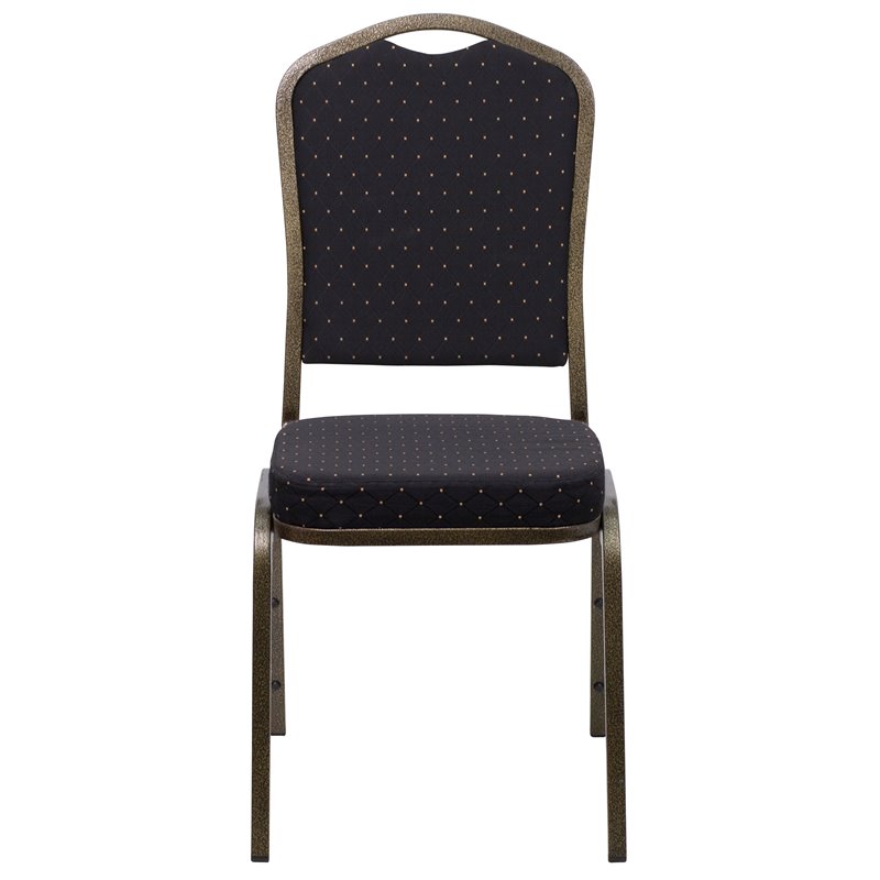 Flash Furniture Hercules Crown Back Banquet Stacking Chair in Black