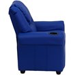 Flash Furniture Vinyl Recliner with Cup Holder and Headrest in Blue