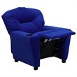Flash Furniture Microfiber Upholstered Kids Recliner with Cup Holder in Blue