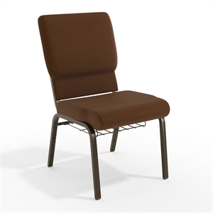 Flash Furniture Hercules Series Church Stacking Guest Chair in Brown