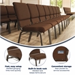 Flash Furniture Hercules Series Church Stacking Guest Chair in Brown