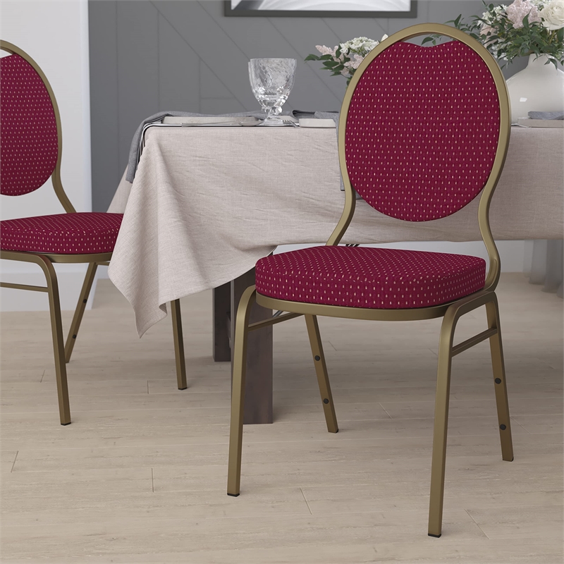 Flash Furniture Hercules Teardrop Back Stacking Chair with in Burgundy