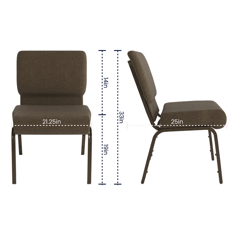 Flash Furniture Hercules Stacking Church Stacking Guest Chair in Brown