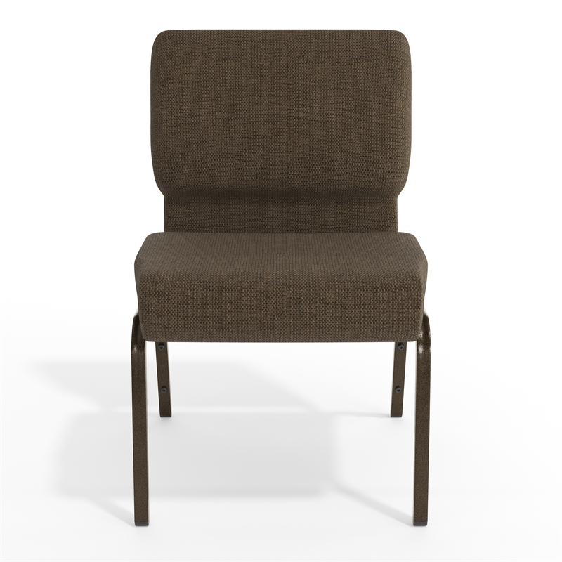 Flash Furniture Hercules Stacking Church Stacking Guest Chair in Brown