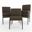 Flash Furniture Hercules Stacking Church Stacking Guest Chair in Brown