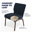 Flash Furniture Hercules Patterned Church Stacking Chair in Navy Blue