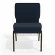 Flash Furniture Hercules Patterned Church Stacking Chair in Navy Blue