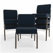 Flash Furniture Hercules Patterned Church Stacking Chair in Navy Blue