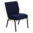 Flash Furniture Hercules Patterned Church Stacking Chair in Navy Blue