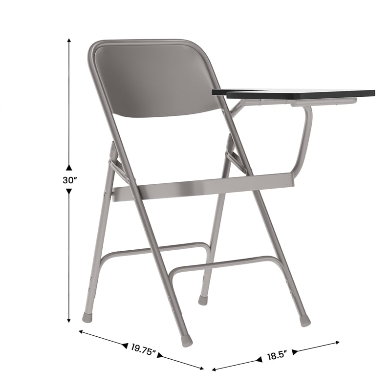 Flash Furniture Premium Steel Folding Chair with Left Hand Tablet Arm