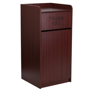 Flash Furniture Wood Tray Top Receptacle in Mahogany