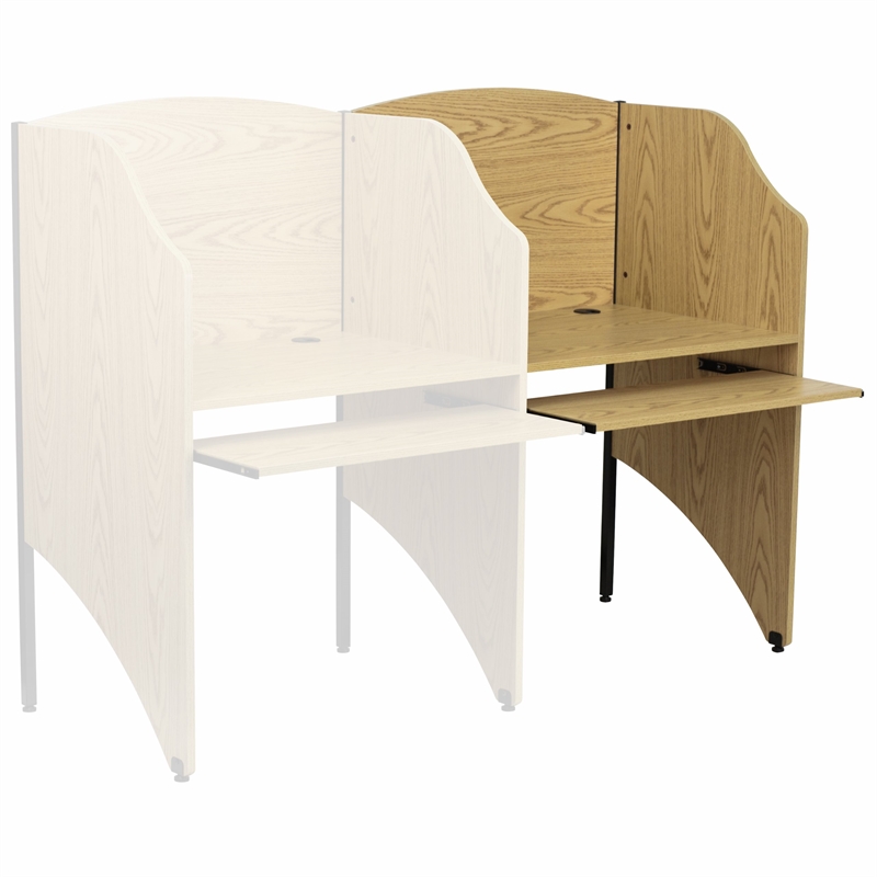 Flash Furniture Add-On Study and Computer Carrel in Oak Finish