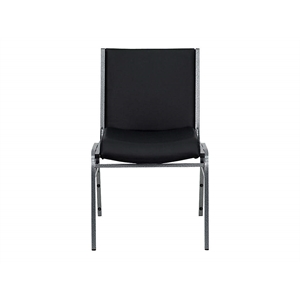 Flash Furniture Hercules Upholstered Stacking Chair in Black Vinyl