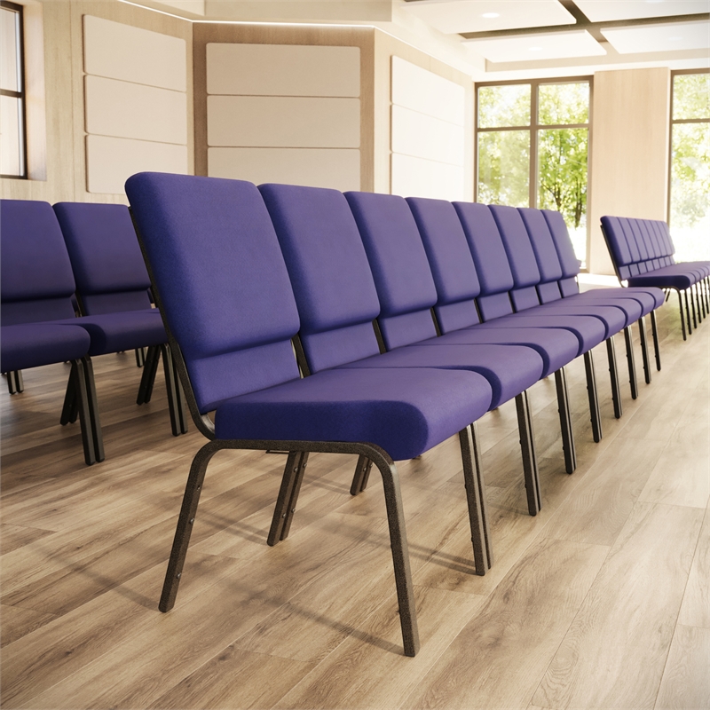 Flash Furniture Hercules Church Stacking Guest Chair in Purple