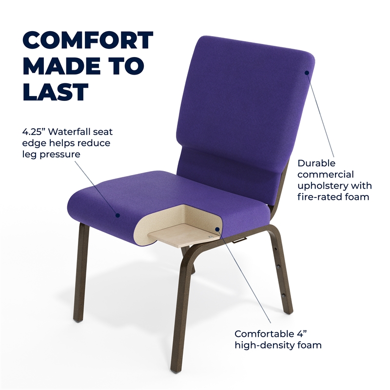 Flash Furniture Hercules Church Stacking Guest Chair in Purple