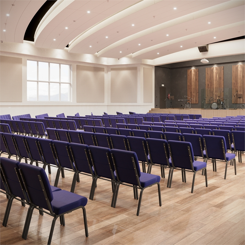 Flash Furniture Hercules Church Stacking Guest Chair in Purple