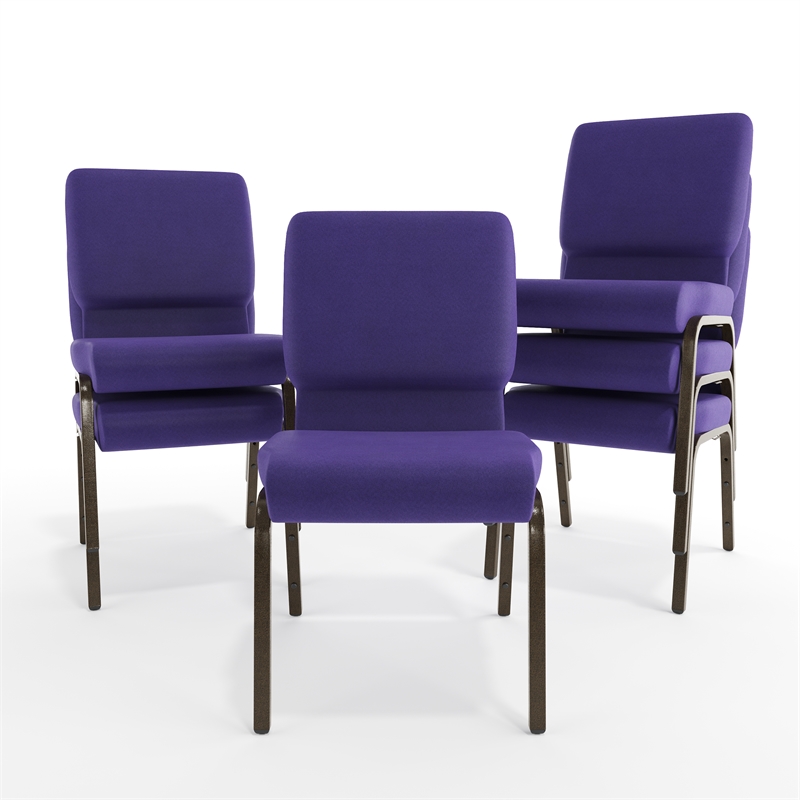 Flash Furniture Hercules Church Stacking Guest Chair in Purple